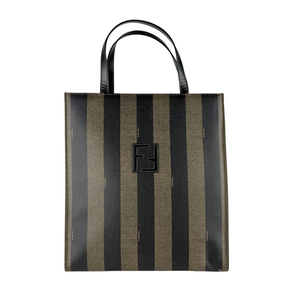 Fendi Backpack Pequin Canvas Brown Black